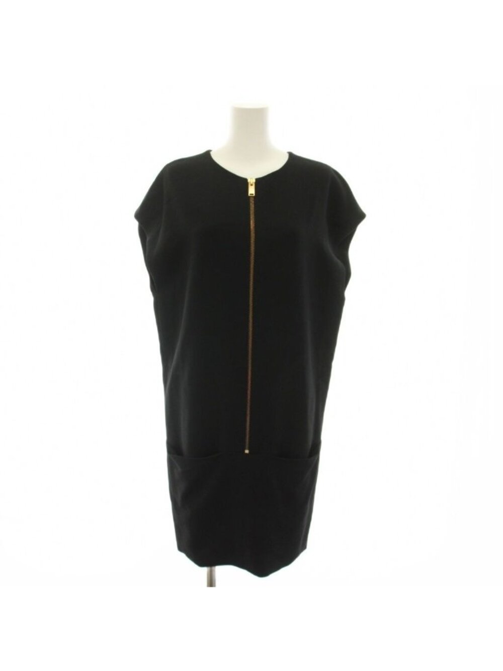 Celine Phoebe Philo Era Dress Mini Sleeveless Front Zip Black 38